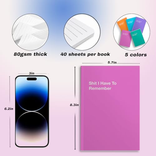 Image of 5 PCS Notebook Journal, Notebooks for Work, Note Taking Writing Funny Office Accessories Gag Gifts for Manager Leader Boss Secretary Christmas Friendship Retirement 5.7 x 8.3 Inches 41 Sheets