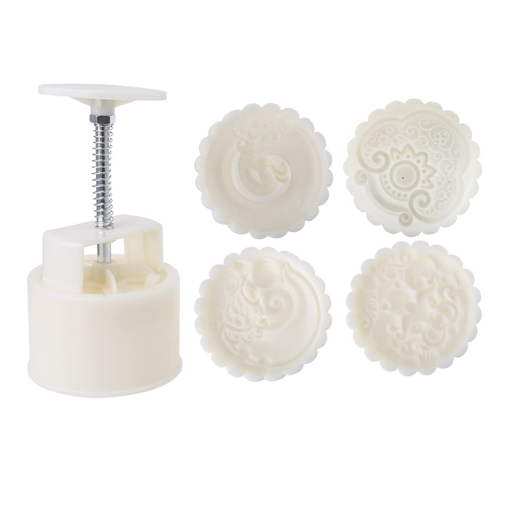 Buxuaaaa A Buxuaaa 3D Molds 150 / 200G National For Wind Patterns Mold Press Safe Cookie For Mid-Utumn Fest Cookie Cutter Mold Round