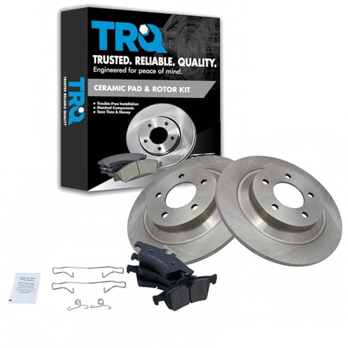 Image of TRQ Rear Brake Pad and Rotor Set Ceramic | For 2007-2015 Mazda 5