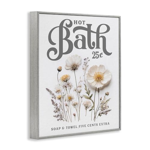 Poster encadré fleurs pressées Hot Bath cadre noir déco murale 50x40 - 3