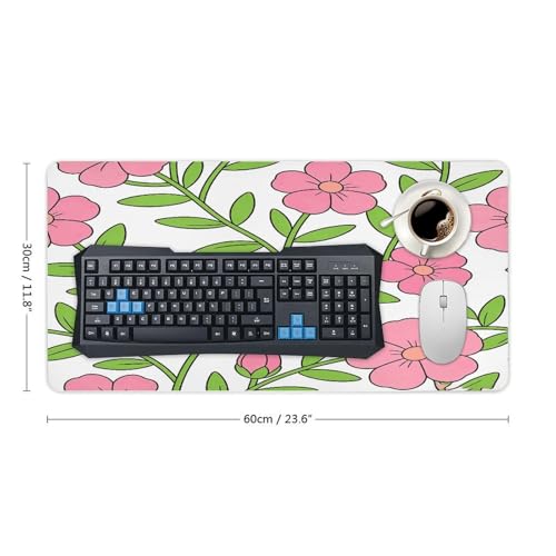 Line Pink Flower Desk Pad impermeable 30x60 cm miniatura 2