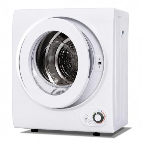 Euhomy Portable Clothes Dryer for Laundry, 1.5 Cu. Ft. Small Portable Dryers for Clothes, 120V Electric Dryer with Stainless Steel Drum, 850W Dryer Machine for Apartments, White