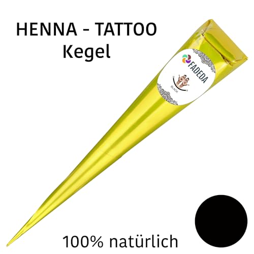12x FADEDA Henna Kegel | 12x 25g natürliche Paste | Schwarz | 100 % pflanzlich | gebrauchsfertig & ohne PPD