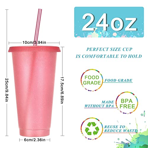 Honeydak Tumbler With Straw And Lid Bulk Water Bottle Iced Coffee Travel Mug Reusable Plastic Cups For Parties Birthdays 24-27 Oz(,) #TOP3