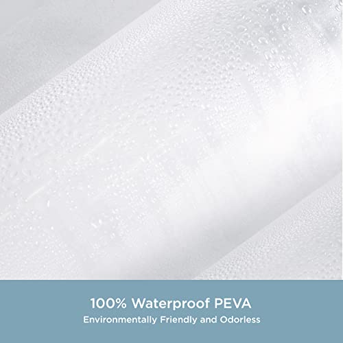 Kenney Medium Weight 5 Gauge Waterproof Peva Shower Curtain Liner With Rust-Resistant Metal Grommets And Weighted Magnetic Hem For Bathroom, 70" W X 72" H, Clear #TOP3