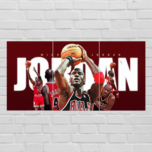 Image of Good Hope - Michael Jordan Split Poster 12x18 Inch - Basketball Player Legend Posters Wall Art Chicago Bulls Fan Poster Sports Motivation Room Decor Motivational Painting for Boys Bedroom Gym sports lovers (without frame framed)