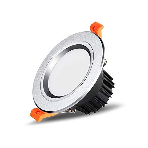 Panneau rond encastré LED 7W argent spot plafond 220V