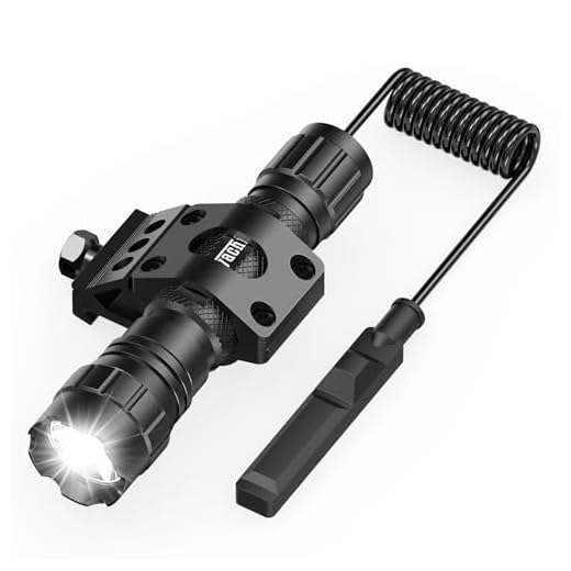 Feyachi Tactical Flashlight 1200 Lumens LED Weapon Light with Picatinny Mount and Pressure Switch Matte Black