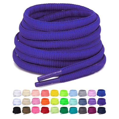 Image of 2 Pairs Oval Athletic Shoelaces 33 Colors 1 /4 inch Half Round Shoe Laces for Sneakers