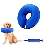 Lixiluxia Halskrause, Halskrausen für Hunde, Abnehmbare und Tragbare Schutzkragen, Hundekragen, Halskraus Aufblasbar Hund für Genesung Nach Operationen Oder Wunden für Haustiere(Blau M)