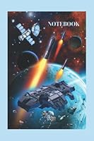 NOTEBOOK: OUTER SPACE NOTEBOOK, ROBOTS, SATELLITES, PLANET, ROCKETS, 120 PAGES B09S61YSZT Book Cover