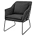 Produktbild SVITA Josie Sessel gepolstert Beistellsessel Lounge Couch Einzelsofa Relaxsessel Seat Fernsehsessel Stoff inkl. Kissen Stuhl Samt (Dunkelgrau, Stoff)