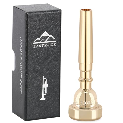 EastRock - Boquilla de trompeta 7C bañada en oro para trompeta, accesorios para instrumentos de...