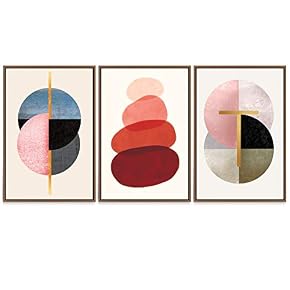 SIGNWIN Framed Canvas Wall Art Abstract Nordic Blue,...