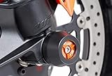  GSG-Moto Sturzpads Vorderrad passend für die KTM Super Duke 1290 / GT Inlay Orange
