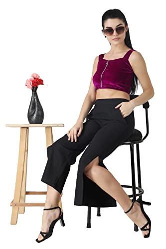 Image of POPWINGS Casual Solid Dusky Pink Velvet Front Zipper Crop Top for Women || Stylish Western Crop Top for Women || Sleeveless Women Top for Summer || Square Neck Stylish Top