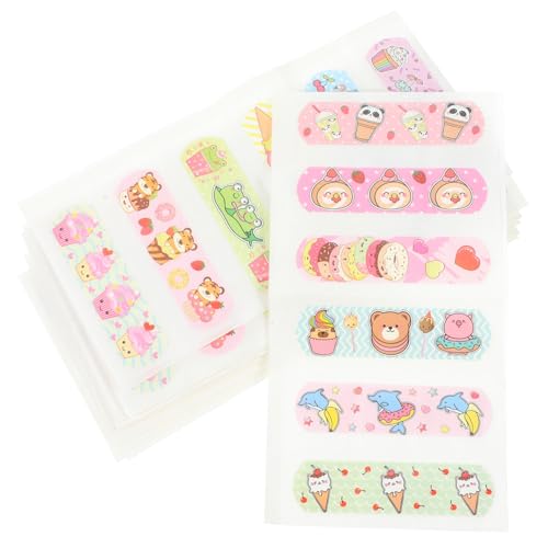 HAPINARY Vendajes Para Heridas Pequeñas De Dibujos Animados 120 Unidades Adhesivos Elásticos Transpirables Impermeables Para Cuidado Infantil Protección Dedos Uso Diario Niños Bebés