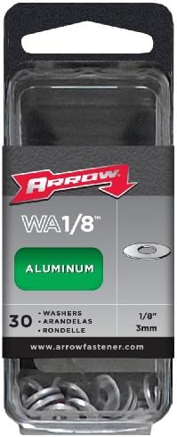 Arrow Fastener WA1/8 Aluminum Washers, 1/8-Inch, 30-Count