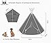 Pet Teepee Dog & Puppy Cat Tents Tipi Bed Portable Houses with Thick Cushion for Pets Up to 15lbs