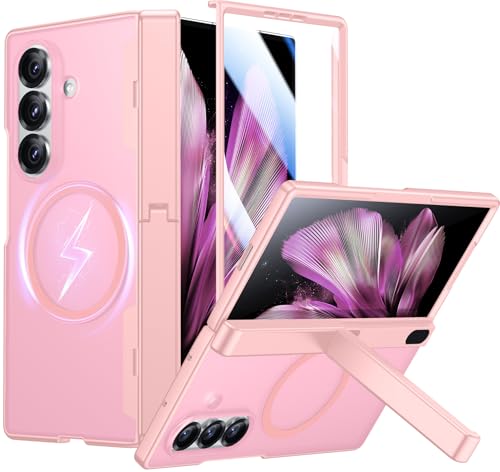 SPIDERCASE Only Designed for Samsung Galaxy Z Fold 7 Case,Built-in [Screen Protector] [Hinge Protection] [Kickstand] Full Body Protective Phone Case for Galaxy Z Fold 7 - Pink