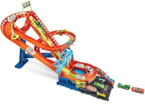 Hot Wheels Roller Coaster Rally avec propulseur électrique et looping - 3