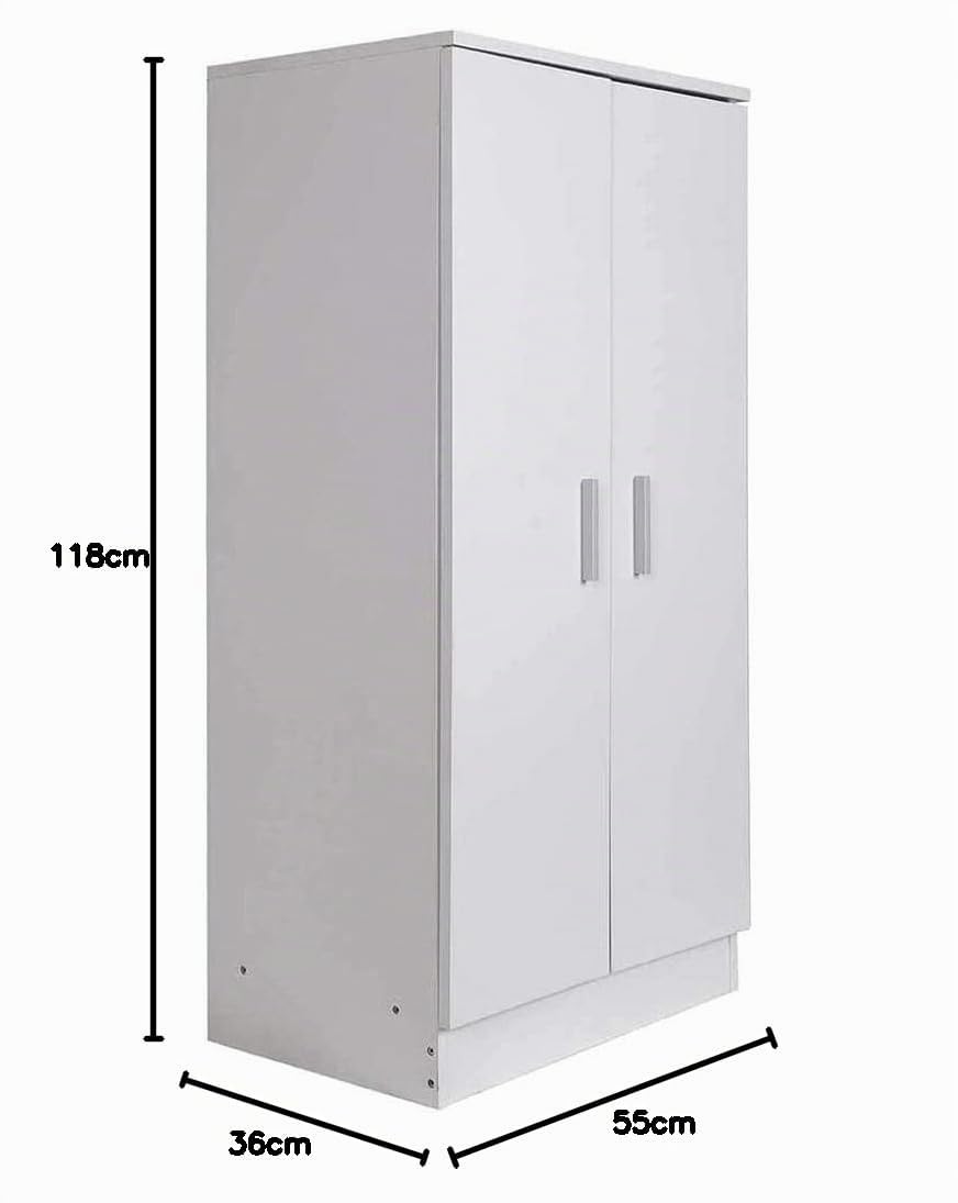 BAKAJI Mobile Scarpiera Portascarpe Ingresso Casa con 7 Ripiani Porta Scarpe Chiusura 2 Ante Struttura in Legno Armadio Mobiletto Ausiliario Multiuso Dimensione 108 x 55 x 36 cm (Bianco)