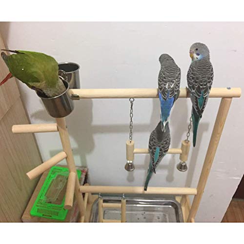 Parrots Playstand Bird Playground Wood Perch Gym Stand Playpen Ladder with Toys Exercise Playgym for Small Parakeets, Cockatiels, Finches, Budgie