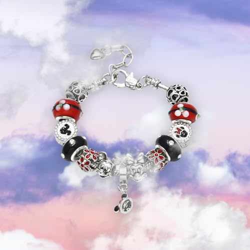 Cartoon Mouse Charms Bracelet, Silver Plated Anti-Tarnish Alloy, 20CM, SHAPER6813594129514