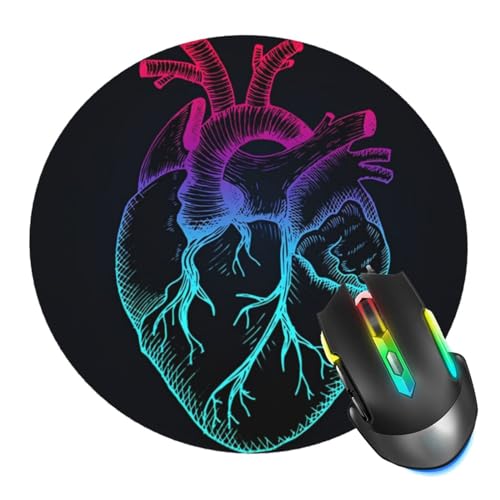 Anatomical Heart Mouse Pad, Mouse Pads for Desk, Stitched Edge Mousepad with Non-Slip Rubber Base, Gaming Mouse Mat for Computer Laptop Home Office