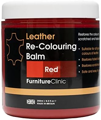 Furniture Clinic Leather Recolouring Balm - Leather Colour Restorer for Sofas, Leather Colour Repair for Faded & Scratched Leather Upholstery, Car Seats, Shoes and Clothing - 16 Colours (Black)