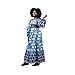 Handmade In Ghana Ankara Cotton Two Piece Set Cropped Over-The-Shoulder Top with Long Sleeves and High Waist Maxi Skirt with Zipper