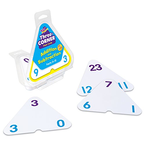 Trend Enterprises: Three-Corner Addition And Subtraction Flash Cards, Interactive Self-Checking Cards, Exciting Way For Everyone To Learn, 48 Two-Sided Cards Included, Ages 6 And Up #TOP3