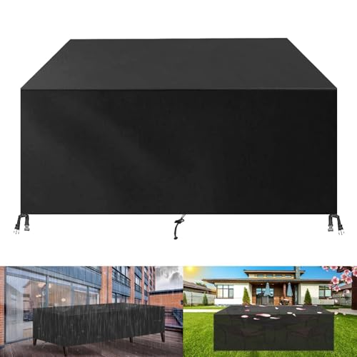 Housses imperméables pour meubles de patio pour table et chaises rectangulaires, protection durable contre les intempéries