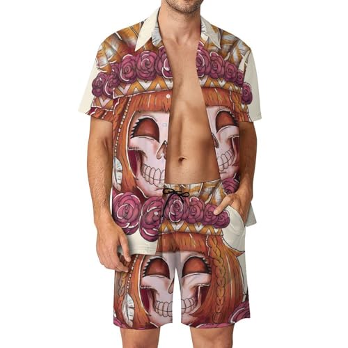 Chemise Hawaïenne Hommes Crâne À Plumes pour rester au frais durant votre été à la plage