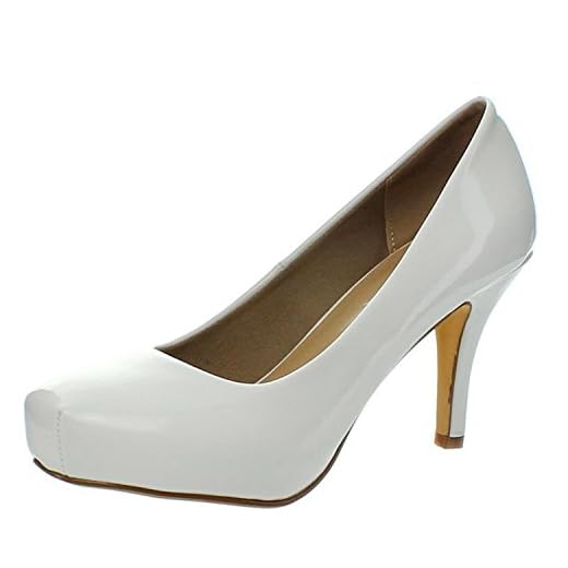 Delicacy Womens Cyndi-92 Heels Work Occasion Close Toe Pumps,White,7
