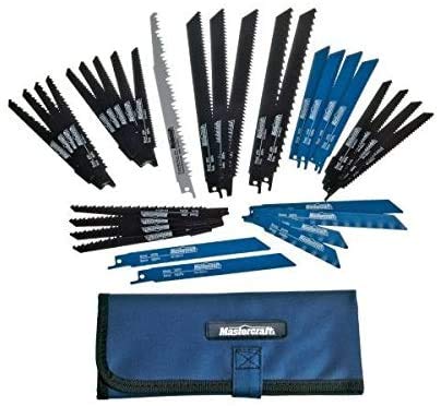 Mastercraft Assorted Reciprocating Saw Blade Set, 32-pieces with Storage Case