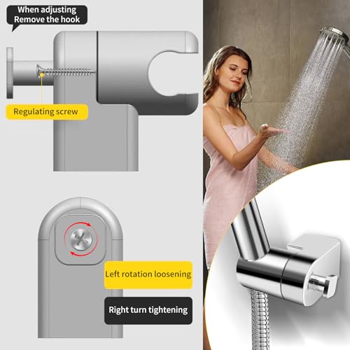WYYFXY® Schwerlast Duschkopfhalterung Wand Duschhalterung 360° Drehbar Handbrause Halterung Duschbrause Halterung Duschkopf Halter Universal mit Montagezubehör