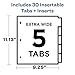 Avery Extra-Wide Big Tab Insertable Dividers for 3 Ring Binders, 5 Tab Set, White Paper, Clear Tabs, Works with Sheet Protectors, 1 Set (11221)