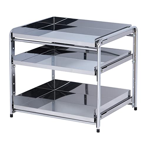 川口工器 シンク下 スライドラック (3段 幅50cm) 日本製