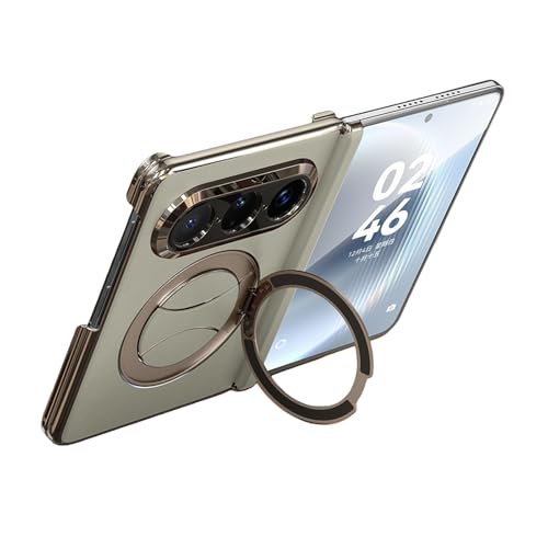 Housse en peau de vache Huawei Pura X Max coque antichoc or et cuir avec dragonne