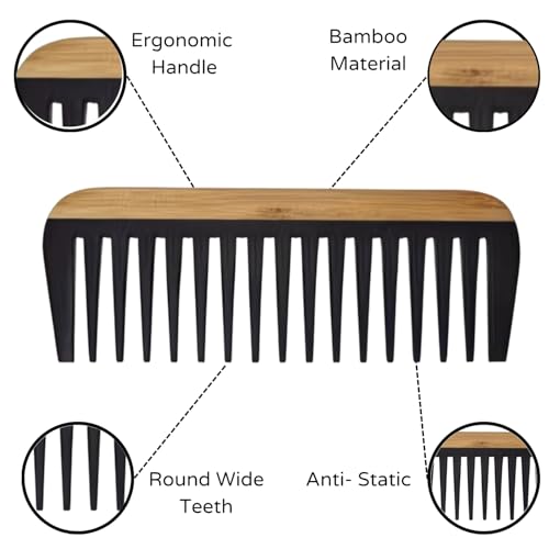 Peine de Dientes Anchos para Cabello Rizado Boorika miniatura 4