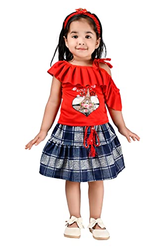 Image of Girls Skirt with Top combo set
