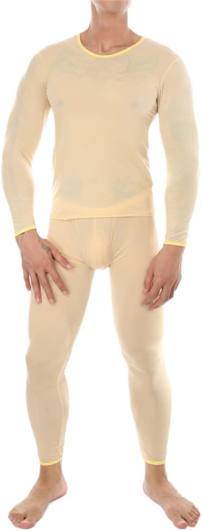 Ruereuu Men's Long Johns Thermal Underwear Long Sleeve Suit