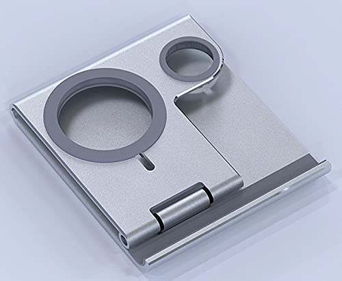 YOWOCHUNG Foldable Aluminum Alloy Mobile Phone and Watch Holder Series 2in1 Metal Wireless Charging Stand, Magnetic Wireless Charging Base, Suitable for iPhone 12