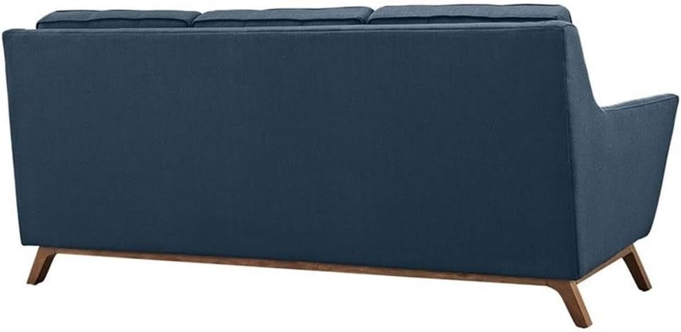 Modway Beguile Mid-Century Modern Sofa Upholstered Fabric With Sofa and Loveseat In Azure