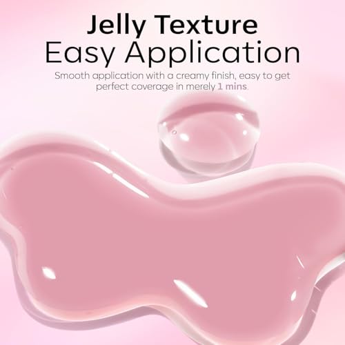 Image of modelones Jelly Nail Polish Set 6 Colors, Milky White Pink Sheer Nude Quick Dry Mini Nail Lacquer Kit, Translucent Clear Transparent Peach Shimmer Manicure DIY Nail Art Spring Gift for Women Girls