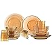 LHMYHJR Vajilla De Cristal De 20 Piezas, Juego De Platos De Cristal Transparente, Platos Y Cuencos De Cristal Ámbar, Alta Resistencia Al Calor - Apto para Microondas, Juego para 8
