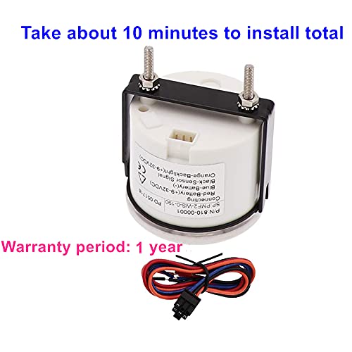 Image of 100TECH Marine Gas Fuel Gauge for Boat Fuel Level Gauge for Car Truck Vehicle Diesel Aftermarket Gauge for Truck Vehicle SUV Automotive Replacement Fuel Level Gauge with Backlight 240-33ohm White