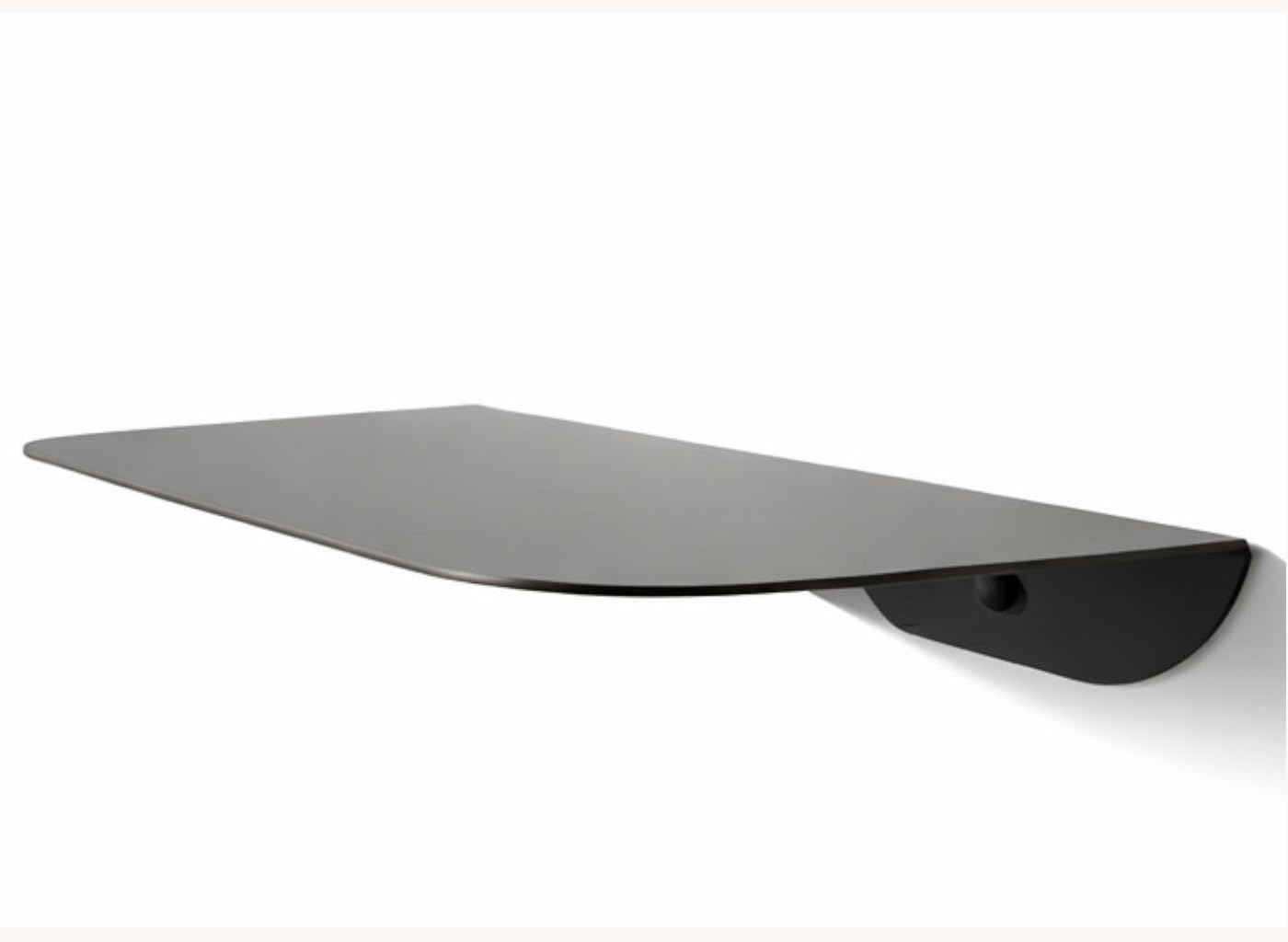 Étagère murale design noire en acier suspendue charge 10 kg