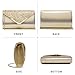 Dasein Women Evening Bags Formal Clutch Purses for Wedding Party Prom Handbags with Shoulder Strap and Glitter Flap (Gold)